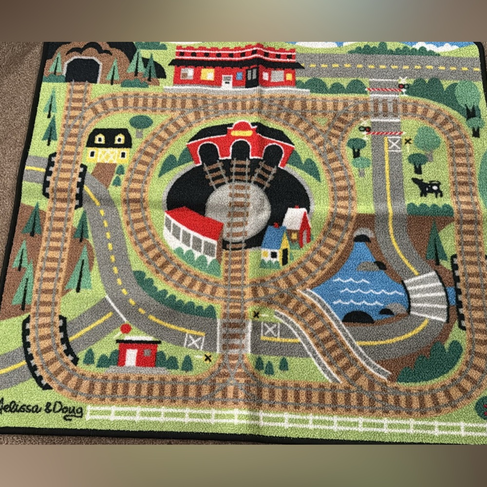 Kids Train Play Mat with Roads and Tracks